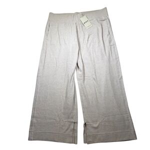 Pact Organics Airplane Wide Leg Pant Casual Stretch Elastic Heathered Beige XXL